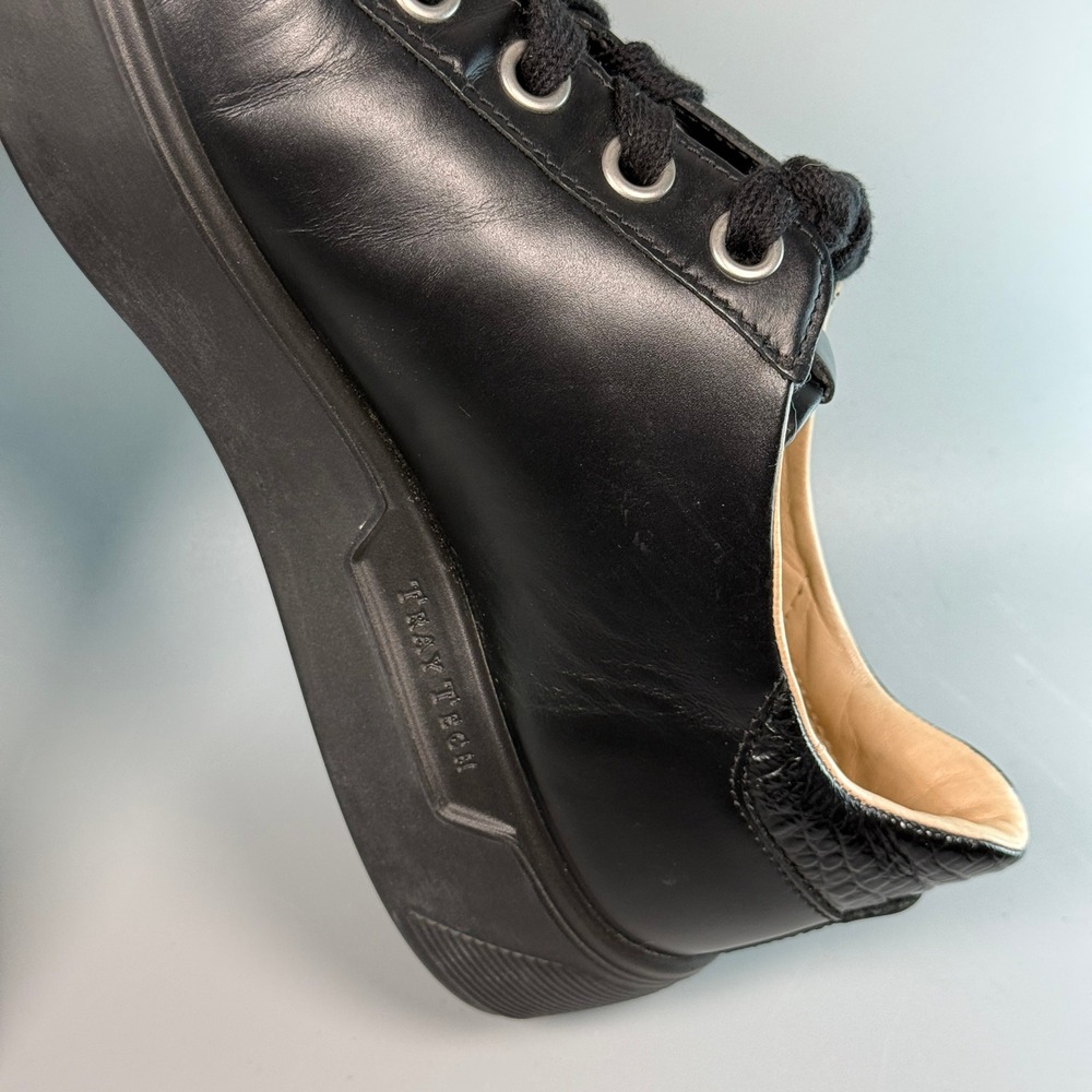 Ecco Street Tray Womens US 9 - 9.5 9 1/2 EU 40 Dress Sneaker Black Leather Lace - Picture 12 of 16